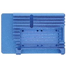 Корпус Qumo Aluminum case with double black fans, Raspberry Pi 4, blue(RS008)