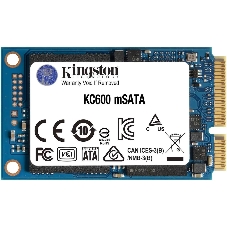 Накопитель SSD Kingston KC600, 256Gb, mSATA, R/W 550/500