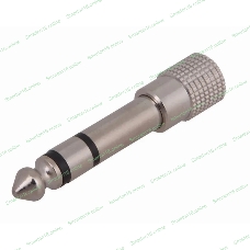 Переходник аудио Rexant (штекер 6,3 мм стерео - гнездо 3,5мм стерео), металл