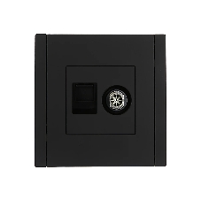 Розетка двойная TV+RJ45 кат.6 IEK FORTE&PIANO FP137 черный
