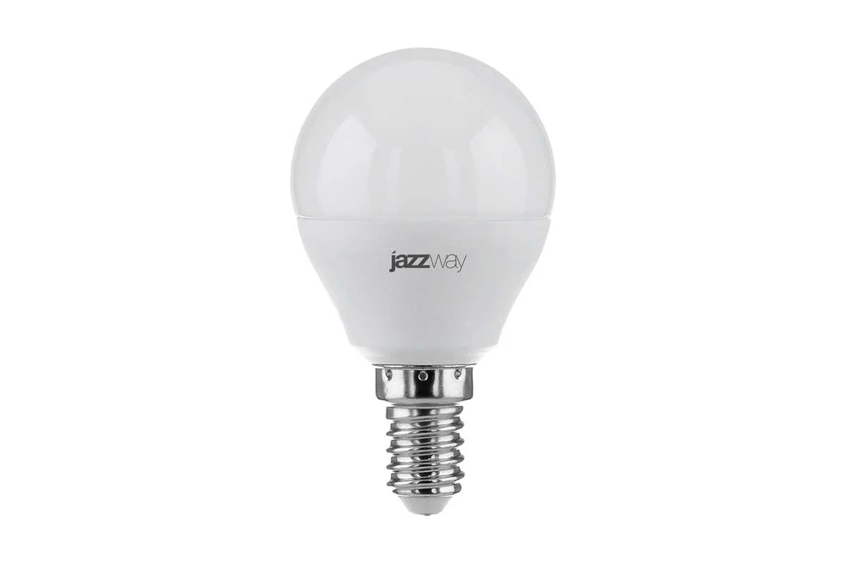 Лампа светодиодная JazzWay PLED-ECO-G45 5Вт шар 3000К теплый белый E14 400лм 220-240В