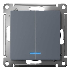 Механизм выключателя 2-кл. СП AtlasDesign 10А IP20 (сх. 5а) 10AX с подсветкой грифель
