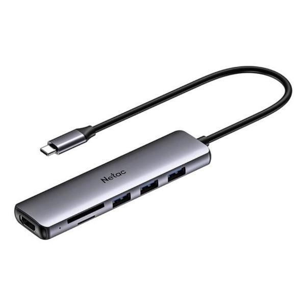 USB-концентратор Netac WF14, USB Type-C, USB/HDMI/MicroSD/SD, USB
