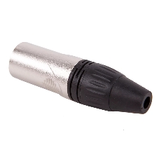Разъем аудио FORCE CFA-023XLR (M), материал контактных частей медь с серебряным покрытием, покрытие корпуса никель, цвет матовый серебристый/черный