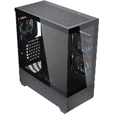 Компьютерный корпус Accord ACC-EL1B TG черный без БП ATX 2xUSB2.0 1xUSB3.1 audio