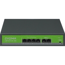 Коммутатор Digma DSP204F-2F-T80, 6×100 Мбит/с, неуправляемый