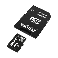 Флеш карта MicroSDHC (Transflash) 16Gb Smartbuy (Class 10)+SDадаптер