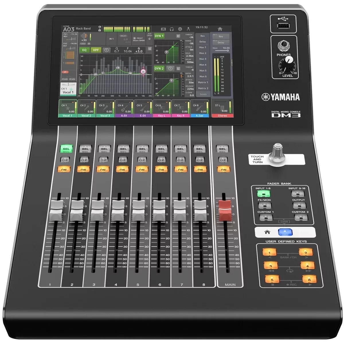 Микшер Yamaha DM3 цифровой, компактный, Dante, 9 фейд, 9