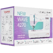 Швейная машина ЧАЙКА NEW WAVE 4270 белый, компьютеризированная, горизонтальный, 100 операций, автоматическая петля