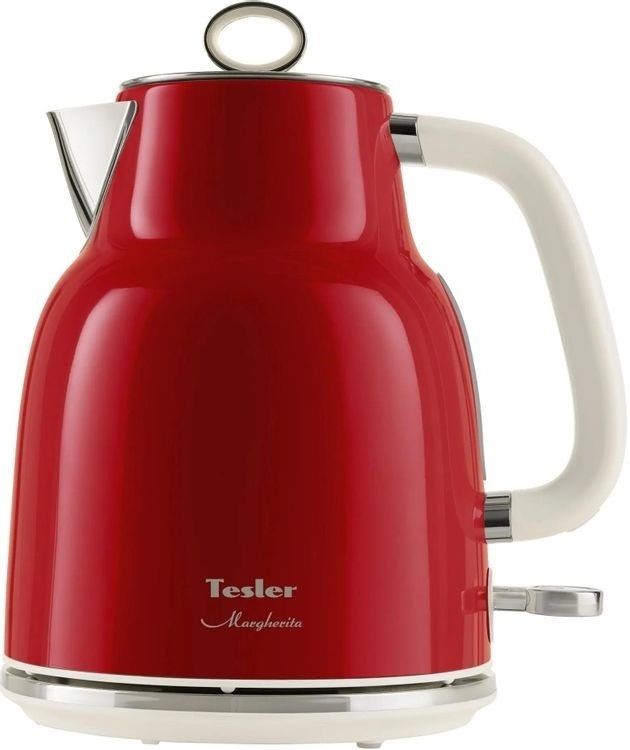 Чайник электрический Tesler KT-1760 красный, 1.7 л, 2200 Вт, скрытый нагревательный элемент