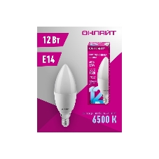 Лампа светодиодная 12вт OLL-C37-12-230-6.5K-E14-FR ОНЛАЙТ