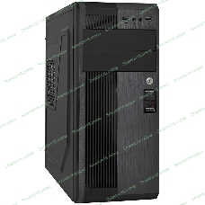 Компьютерный корпус Miditower ExeGate UN-605B-UNS400 (ATX, БП UNS400 с вент. 12см, 2*USB, аудио, блокировка, черный)