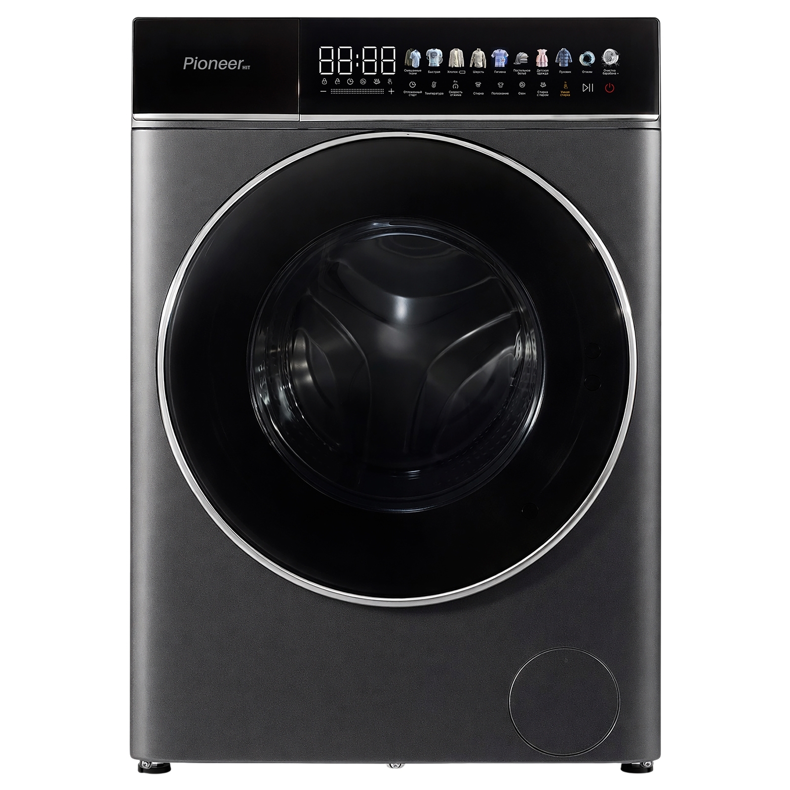 Стиральная машина Pioneer WM-248006BG темно-серый, загрузка фронтальная 8 кг, 1400 об/мин