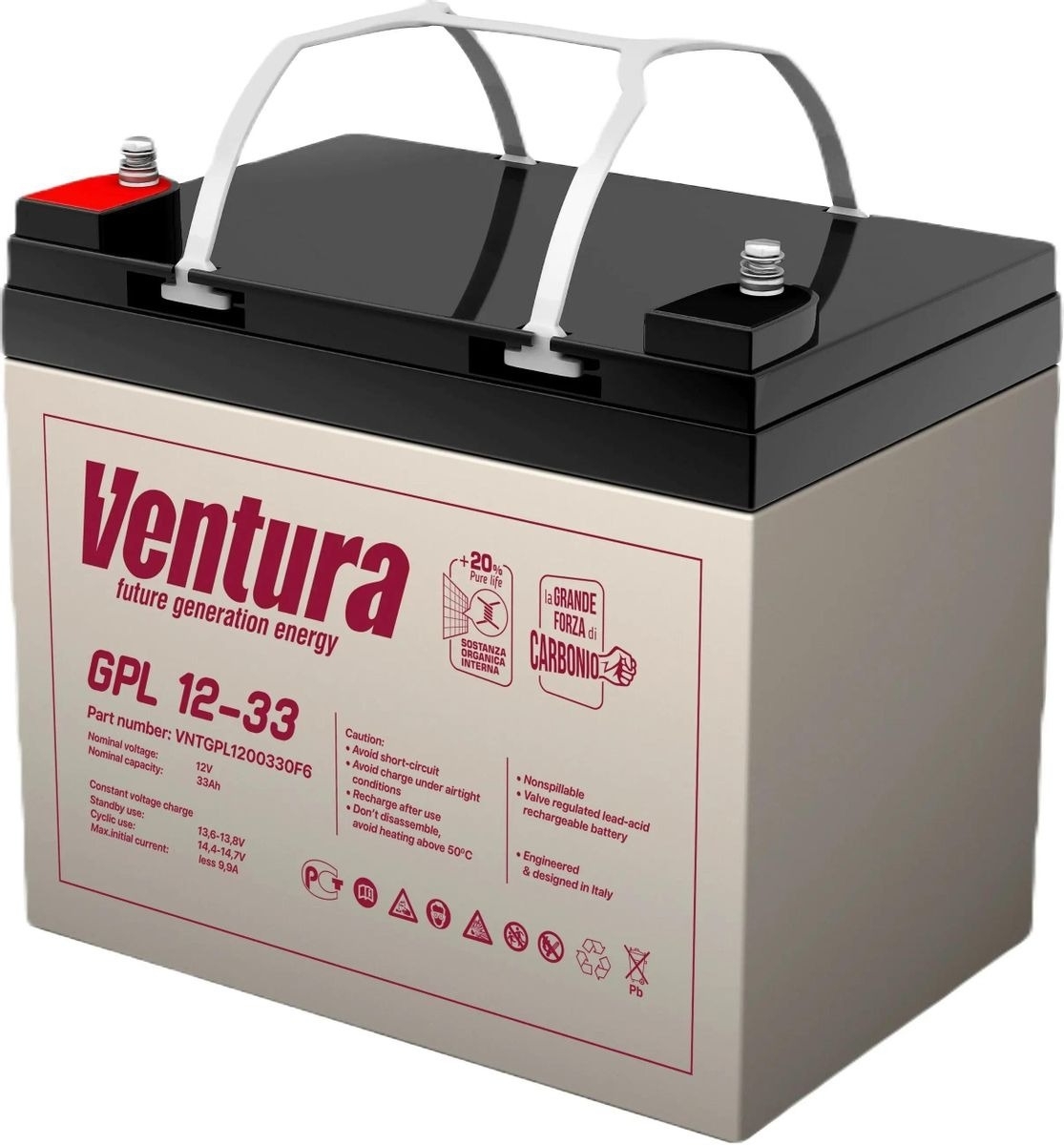 Аккумуляторная батаре для ИБП Ventura GPL 12-33, 12В, 33Ач, Клеммы: M6