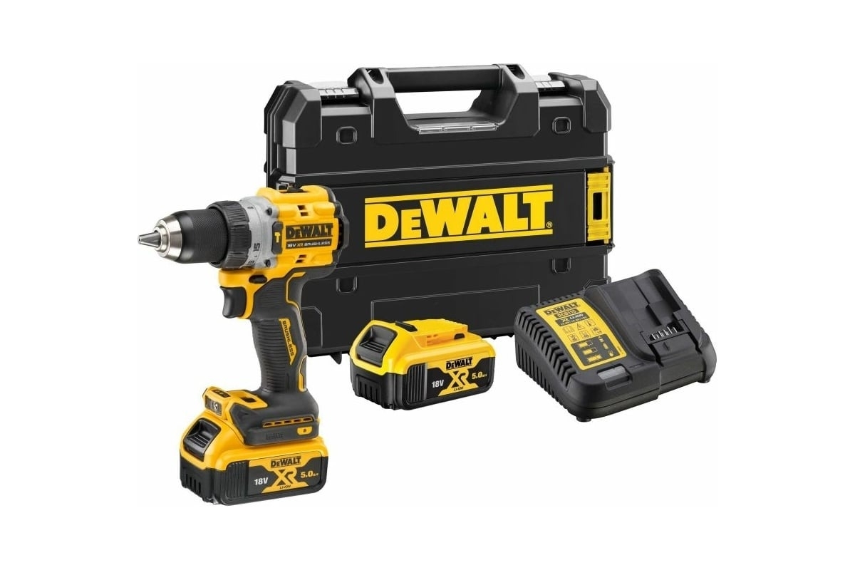 Дрель-шуруповерт аккумуляторная DeWalt DCD805P2T-QW, 18В, 2 АКБ, Кейс