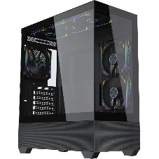 Компьютерный корпус Accord ACC-EL1B TG черный без БП ATX 2xUSB2.0 1xUSB3.1 audio