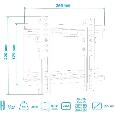 Кронштейн для телевизора Arm Media STEEL-6 черный, 15