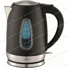 Чайник электрический Vitek VT-WK1065 1.7л. 2000Вт черный/серебристый корпус: металл