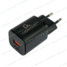 Сетевое зарядное устройство Cablexpert MP3A-PC-43, 30Вт, 3А, быстрая зарядка QC3.0/PD, 2 порта: USB и Type-C, черный, пакет