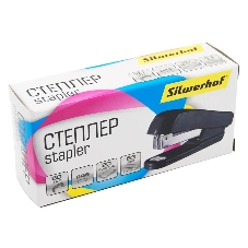 Степлер Silwerhof 401077-01 24/6 (20 листов) черный, 50 скоб, пластик закрытый, коробка