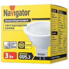 Лампа светодиодная Navigator NLL-MR16-3-230-4K-GU5.3 3Вт 4000К белый GU5.3 230лм 220-240В