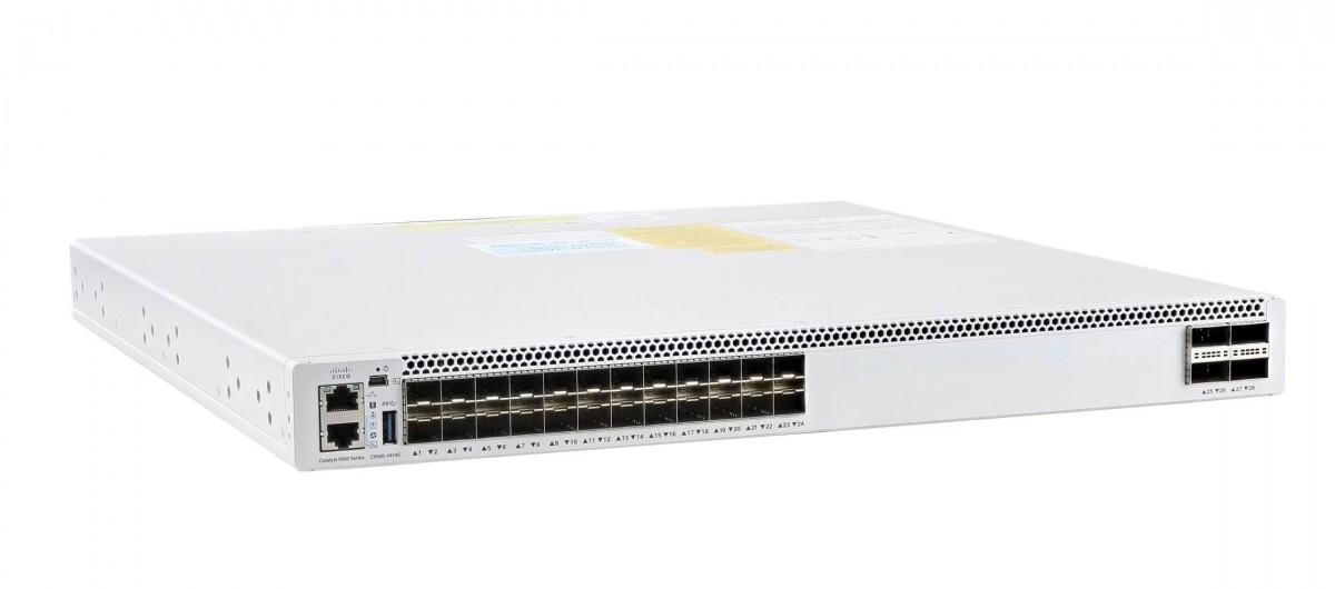 Коммутатор Cisco C9500-24Y4C-A, 24×25 Гбит/с SFP28 + 4×100 Гбит/с, управляемый