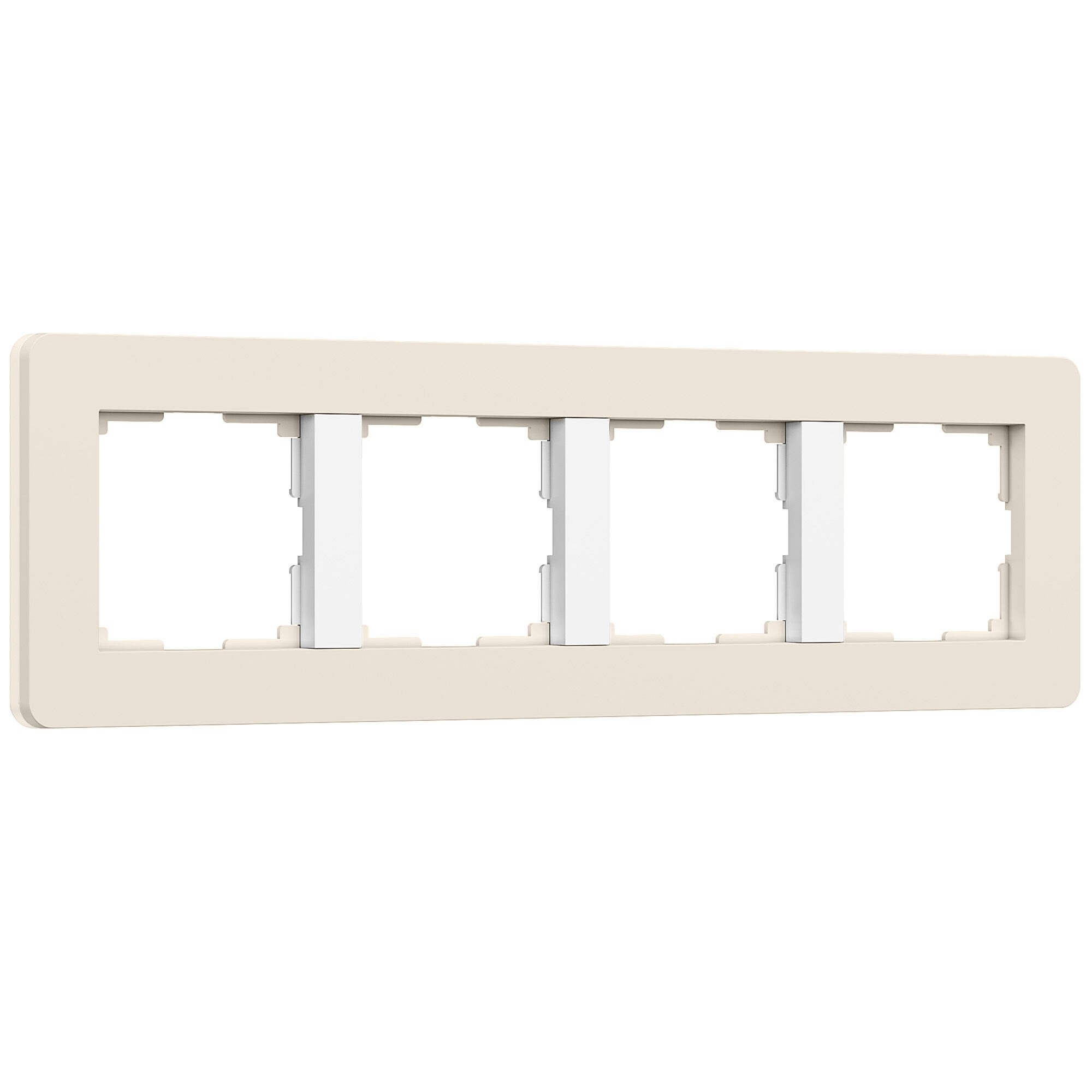 Рамка на 4 поста WERKEL Split (айвори/белый, soft-touch) W0043066