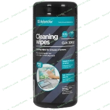 Чистящие салфетки Defender для экранов TV, ЖК-мониторов, дисплеев ноутбуков/нетканый материал/туба/100 шт/Германия