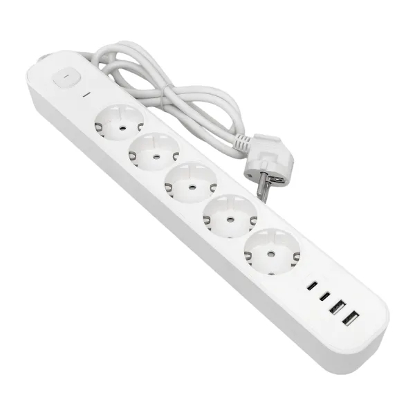 Удлинитель 5х5 м IP20 2USB 2.4А+2type-C LUX 1.5 кв.мм EKF UBA-LUX-505-TC