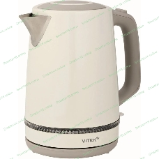Чайник электрический Vitek VT-WK1066 1.7л. 2200Вт бежевый/коричневый корпус: металл/пластик