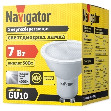 Лампа светодиодная Navigator NLL-PAR16-7-230-4K-GU10 7Вт 4000К белый GU10 500лм 170-260В