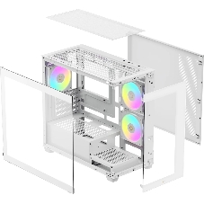 Компьютерный корпус Case Ocypus Gaммa C52 WH ARGB mATX/win/white/3 ARGB fans/no PSU/Tempered Glass
