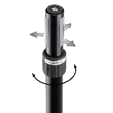 Стойка для акустической системы K&M 21467-000-55 высота от 1370 до 2170 мм, диаметр трубы 35 мм, система Ring Lock для жесткой фиксации АС, материал - алюминий, цвет черный