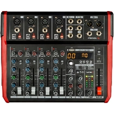 Микшерный пульт PROEL PLAYMIX8 8-ми канальный, 24 бит/48 кГц DSP, Bluetooth, медиа-плеер, 4x XLR+1/4
