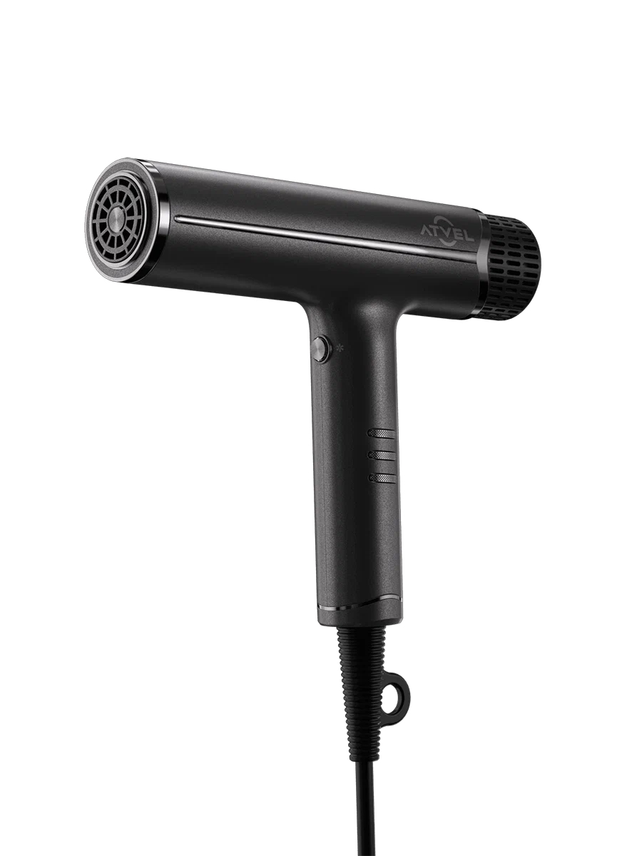 Фен Atvel AirJet HD6 серый, 1200 Вт, компактный, ионизация