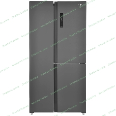 Холодильник Zugel ZRTD459XB черный трехкамерный 186/167л морозилка сбоку, No Frost, Side by Side