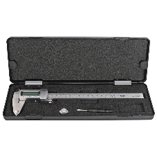 Электронный штангенциркуль Deli DL91200 200мм, метрическая/дюймовая конвертация, нержавеющая сталь, 3 кнопочное управление, светодиодный дисплей, 1,5В SR44.