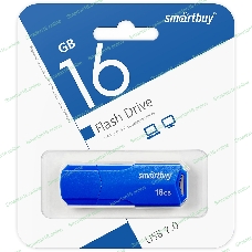 Флешка USB SmartBuy CLUE Blue (SB16GbCLU-BU), 16Gb, USB 2.0, R/W 15/8, синий