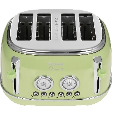 Тостер TESLER TT-445 зеленый, 1500 Вт, 4 слота