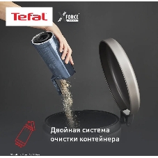 Пылесос вертикальный Tefal X-Force Flex TY9LC1WO серый/синий, питание от аккумулятора, 150 Вт, уборка сухая, пылесборник 0.65 л