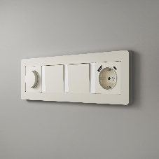 Рамка на 4 поста WERKEL Split (айвори/белый, soft-touch) W0043066