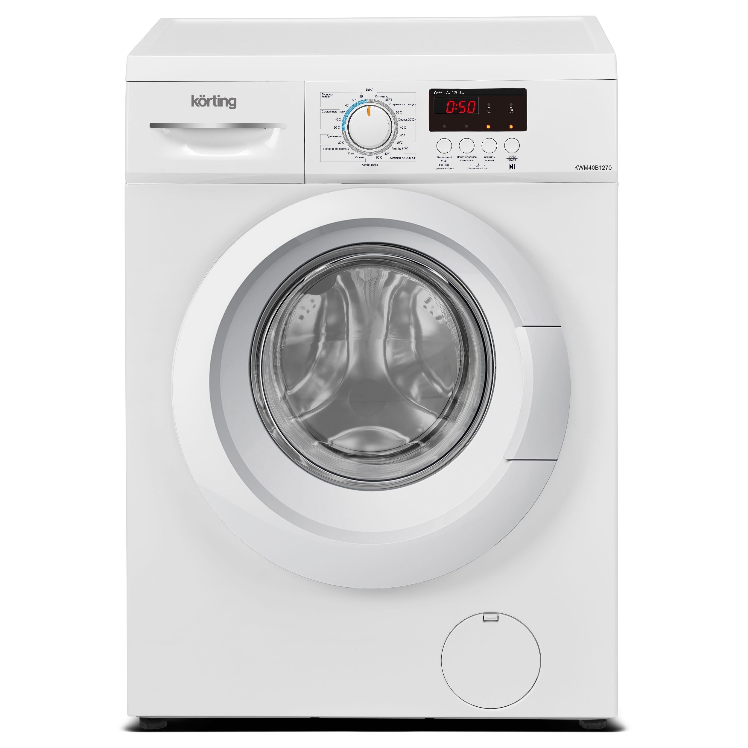 Стиральная машина Korting KWM 40B1270 белый, загрузка фронтальная 7 кг, 1200 об/мин, класс: А+++