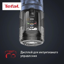 Пылесос вертикальный Tefal X-Force Flex TY9LC1WO серый/синий, питание от аккумулятора, 150 Вт, уборка сухая, пылесборник 0.65 л