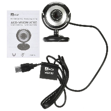Веб-камера ACD Vision UC100 640x480, 30 кадр/с, USB Type-A, микрофон (2 шт, шумоподавление), автоосвещение, универсальное крепление