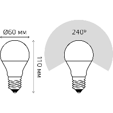 Лампа светодиодная Gauss 102502310 10Вт цок.:E27 груша 220B 6500K св.свеч.бел.хол. (упак.:10шт)