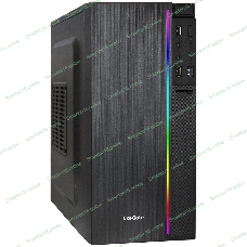 Компьютерный корпус Minitower ExeGate mEVO-9302-RGb-500W-12 (mATX, БП 500NPX с вент. 12см, 2хUSB+1хUSB 3.0, HD аудио, черный с RGb подсветкой)