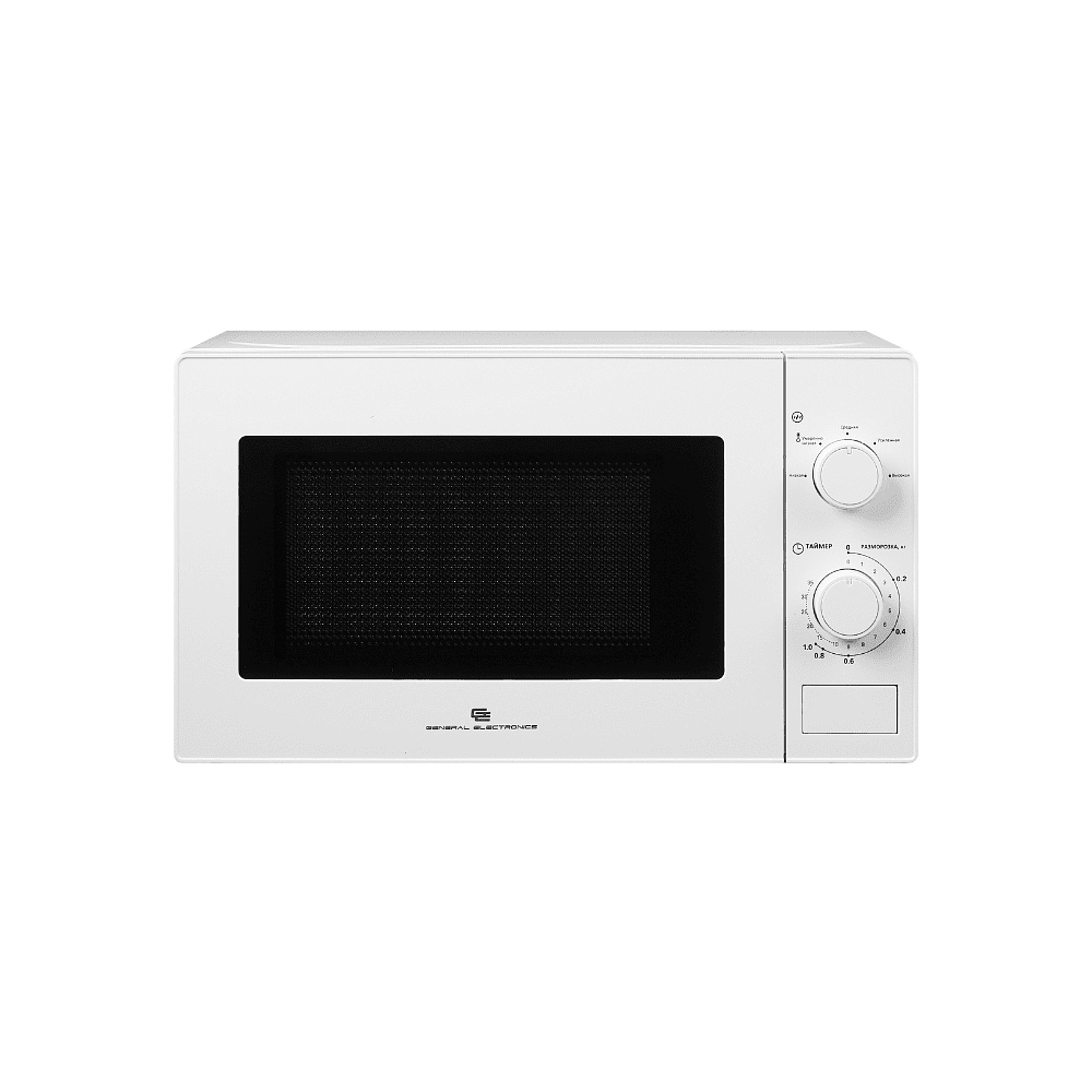 Микроволновая печь General Electronics GE-MS620W белый, 20 л, 700 Вт, переключатели — поворотный механизм