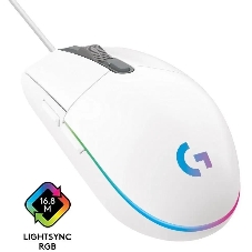 Мышь проводная Logitech G102 LIGHTSYNC белый, 8000 dpi, USB, кнопки - 6