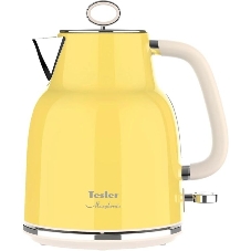 Чайник электрический Tesler KT-1760 желтый, 1.7 л, 2200 Вт, скрытый нагревательный элемент