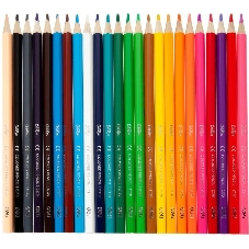 Карандаши цветные Deli EC130-24 ColoRun, шестигранный профиль, дерево 24 цвета, коробка с европодвесом (24шт)